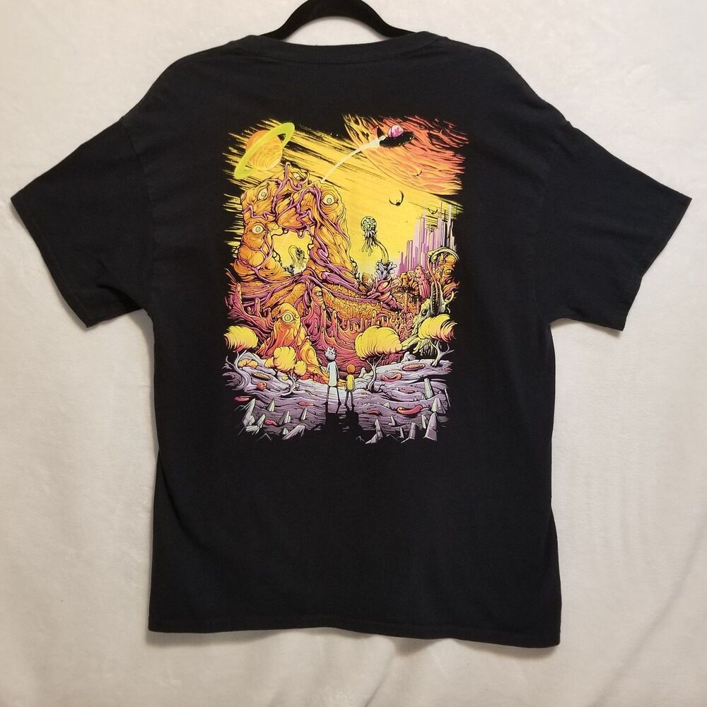 Rick And Morty L T Shirt Graphic Tee 100% Cotton Black Y2K Classic Cartoon TV